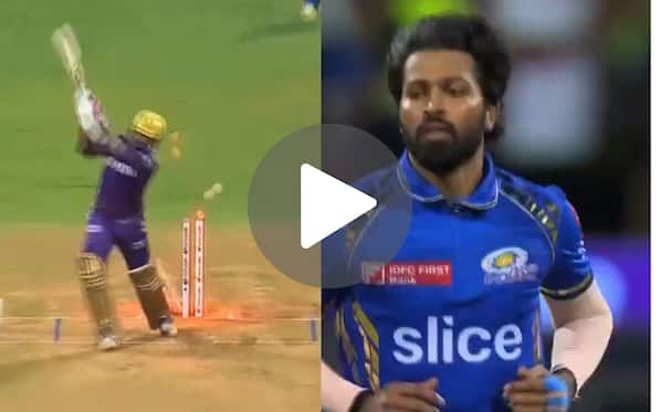 [Watch] Hardik Pandya's Cold Revenge As He Knocks Over Narine After Getting Hit For A Six

